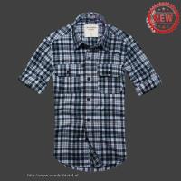 heren abercrombie fitch plaid lang overhemd wit koffie donkerblauw Store Rotterdam xl4qv923